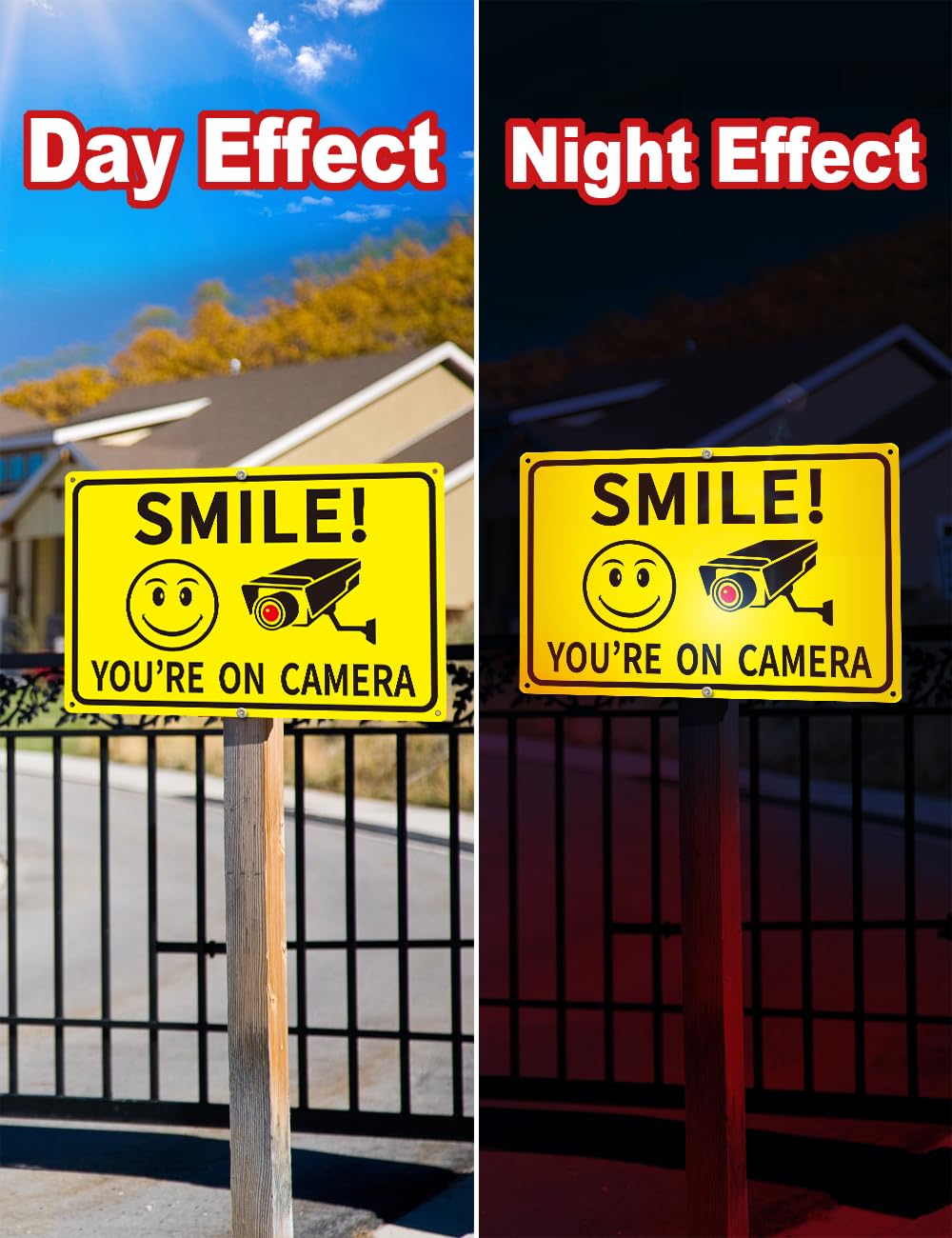 4-Pack Smile You're On Camera Signs 8